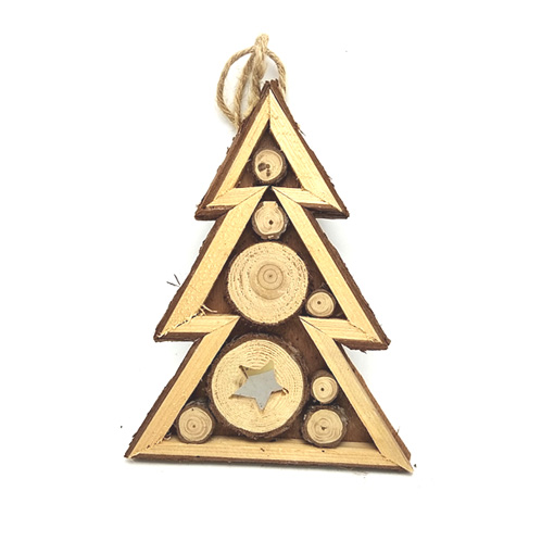 fir wood bark christmas tree hangings