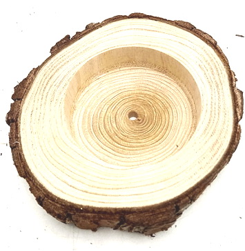 fir wood trunk slice tealight holders