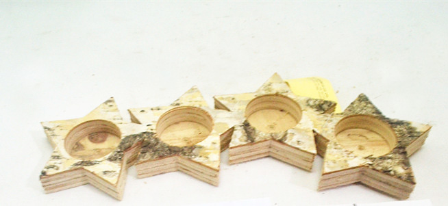 Birch star tealight candle hloders