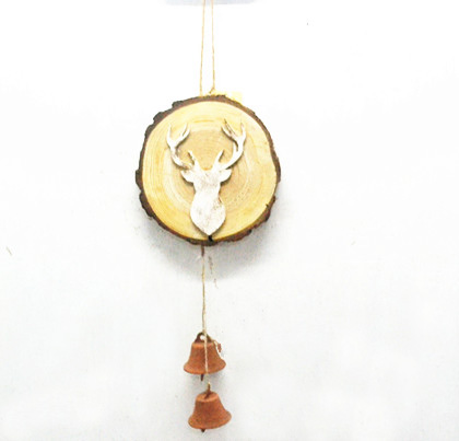 fir wood hanging wood slice christmas bell