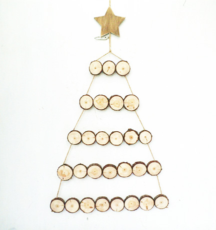 wooden slices christmas tree wall  decorations
