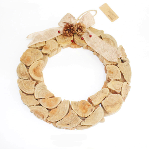 primitive wood slices nailed christmas garland