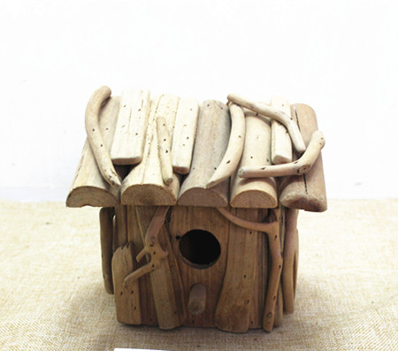 primitive small drift wooden birdhouse