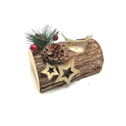 wooden christmas wood  candle stand