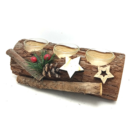 wooden christmas wood tea light  holders