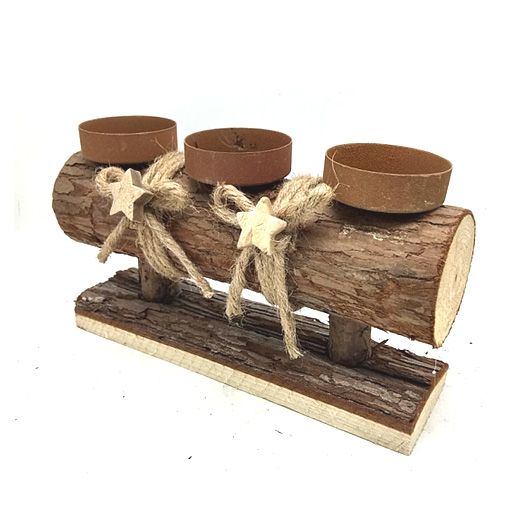 fir wood bark  tea lighter holder