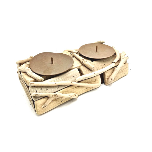 driftwood tea lighter holder