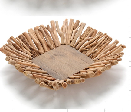 wood  furit trays ,driftwood twig trays