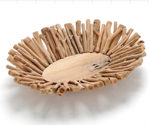 wood  furit trays ,driftwood twig trays