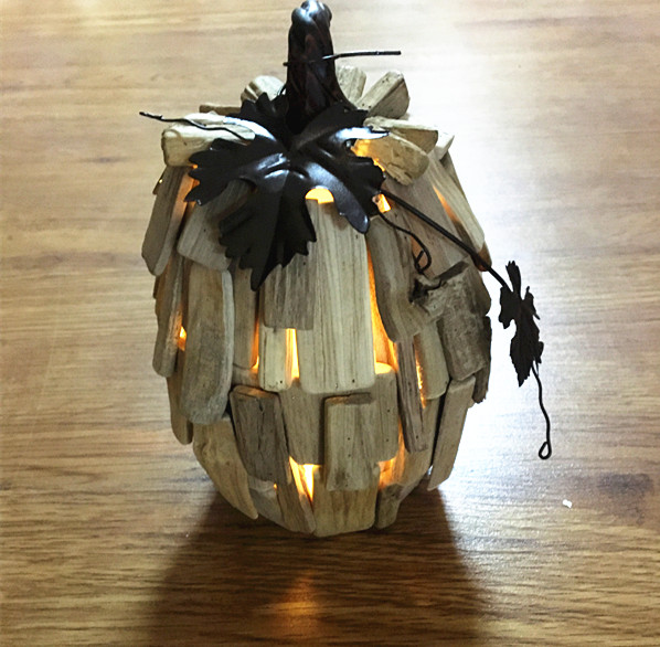 Driftwood pumpkin wtih led light