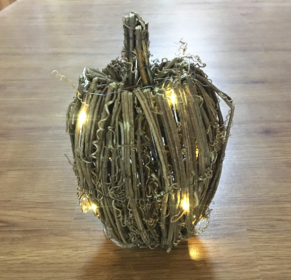 Halloween rattan  pumpkin with light