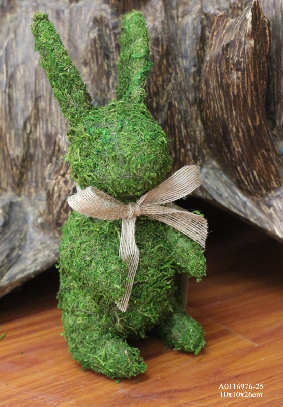 Handmade Animal Moss Bunny Rabbits for easter